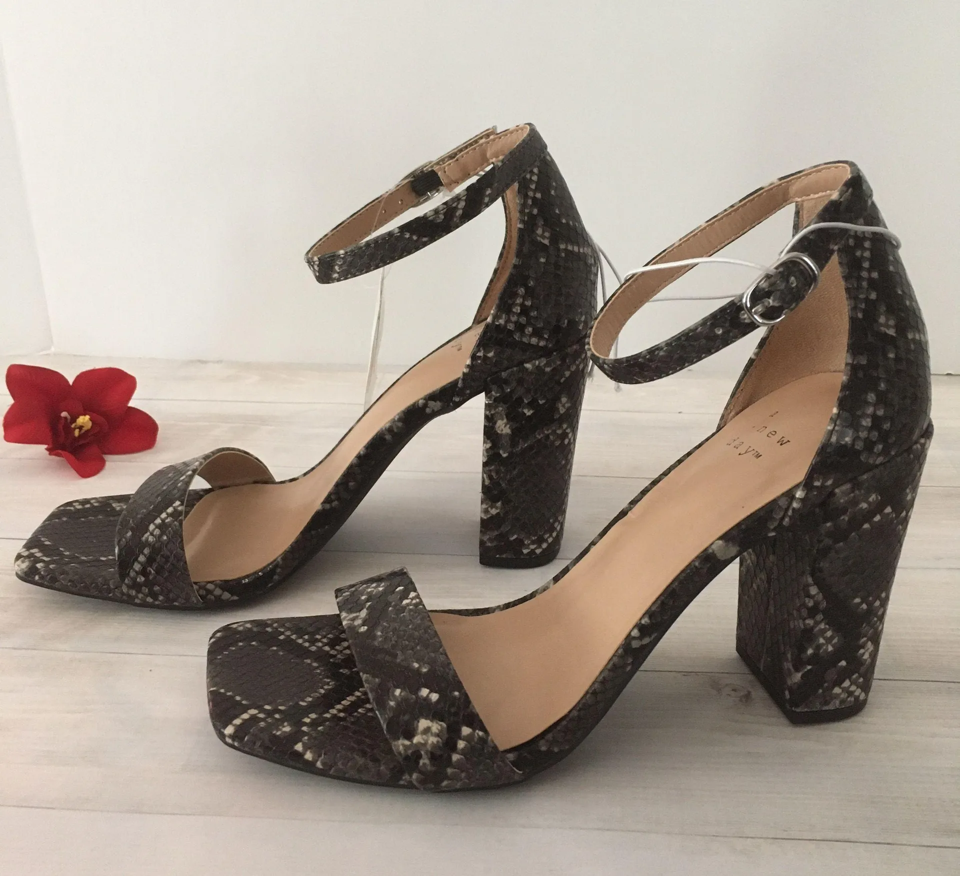 Snake Print Heels, Size 7 1/2 🐍 Gray - Image 2