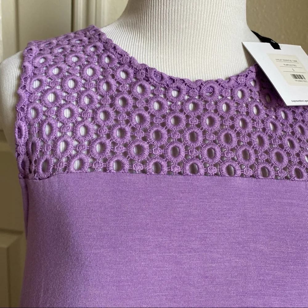 NWT Agnes & Dora Eyelet Essential Tank | Purple - Image 3