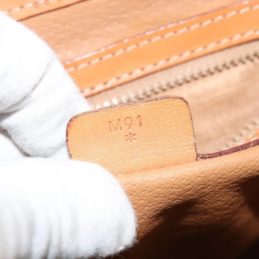 Macadam Canvas Shoulder Bag PVC Leather Gold Brown Authentic - Image 3