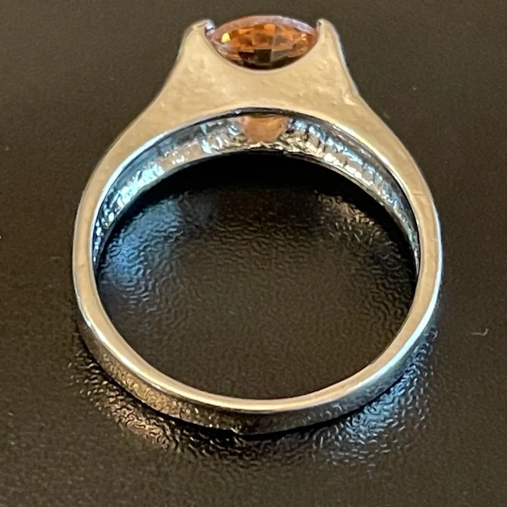 Orange cubic zirconia S925 silver ring size 7.5 - Image 4