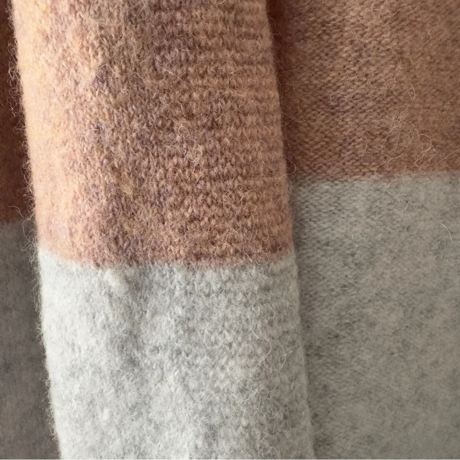 Madewell Striped Colorblock Cardigan Sweater open front long sleeve wool/alpaca - Image 7