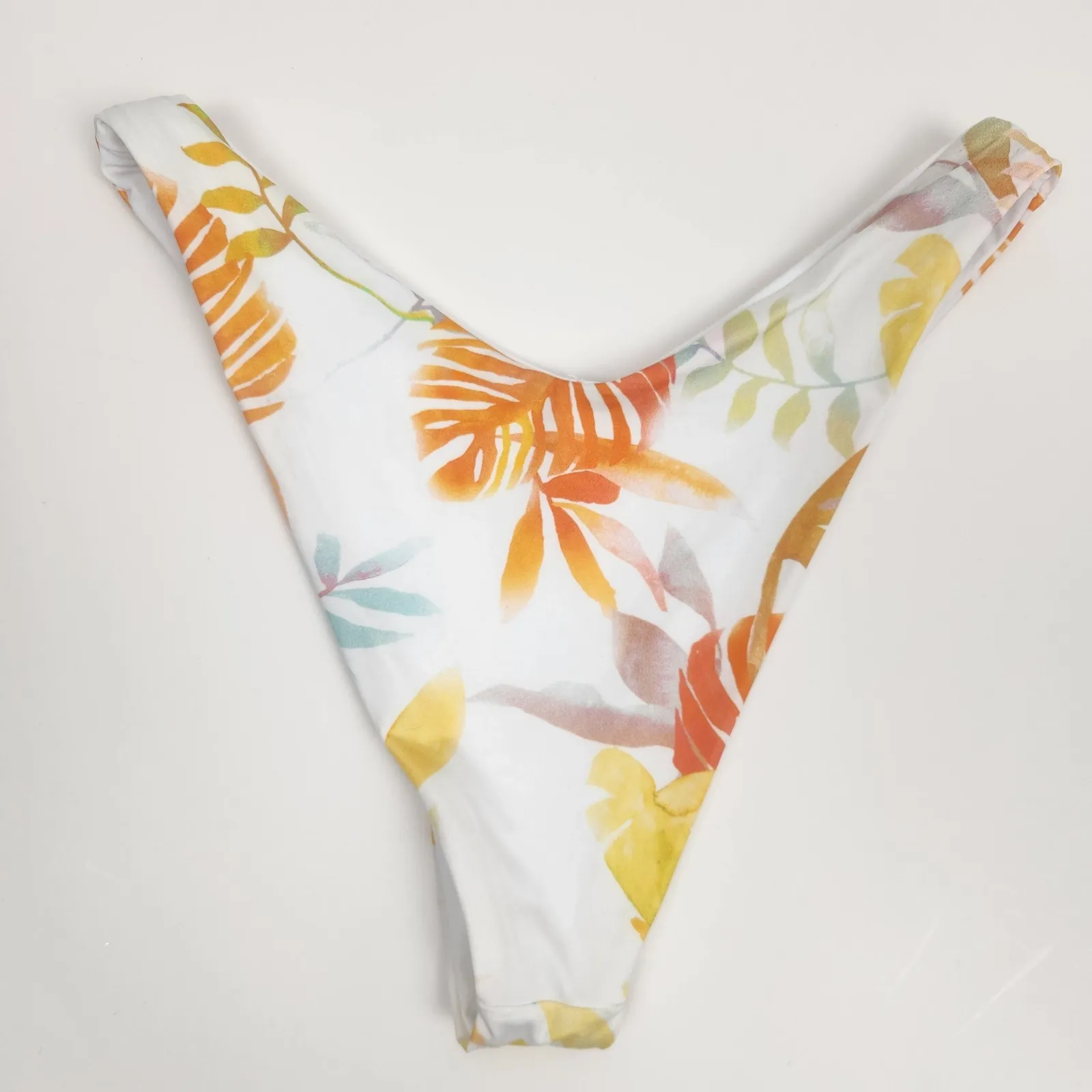 L*Space Cabana Bitsy Bikini Bottom in Floral White Orange Size Small - Image 2