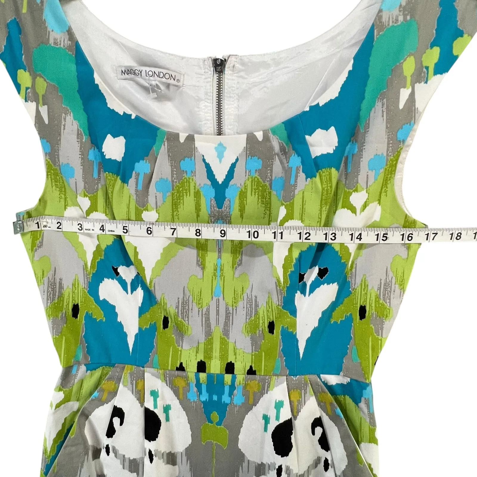 Maggy London Sheath Dress Women 8 Multicolor Abstract Ikat Print Colorful Modern - Image 8