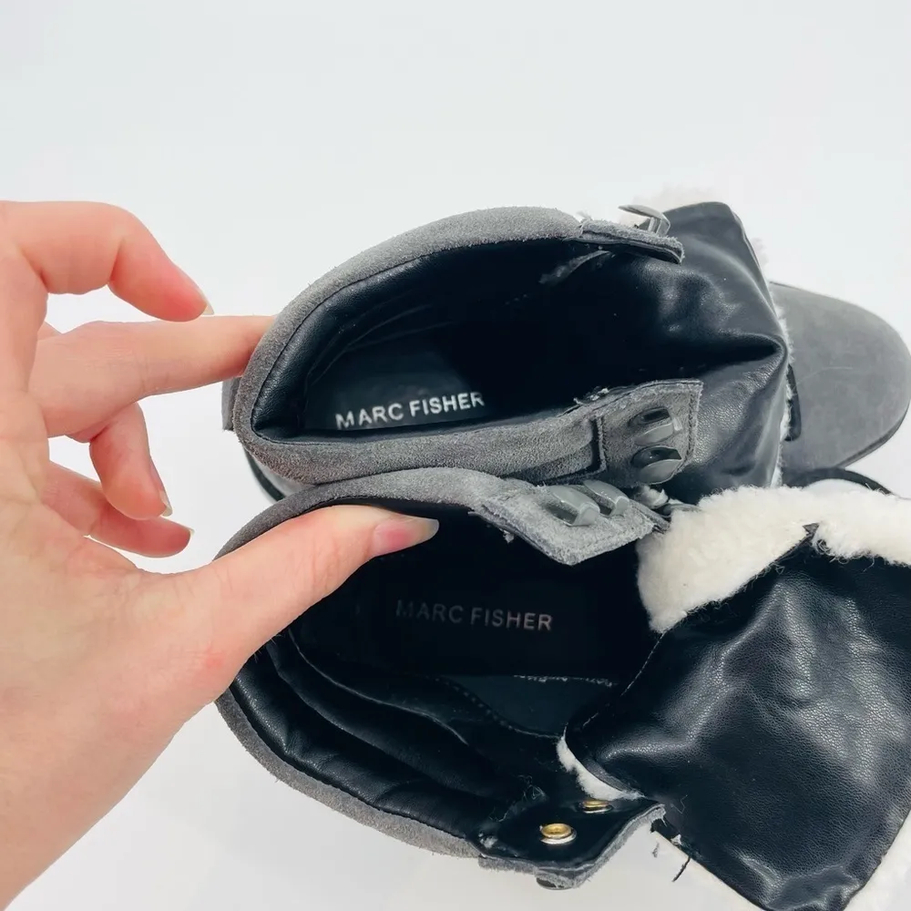 Marc Fisher NWOT LTD Nairy Hiking Boots Suede Fleece Lined in Gray Size 5.5 - Image 10