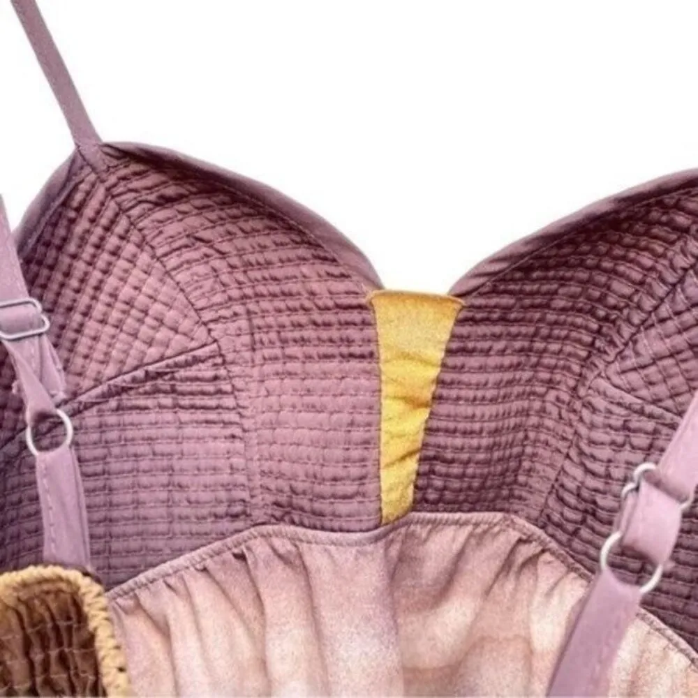 Y2K Babydoll Pink and Brown Mini Slip Dress - Image 9