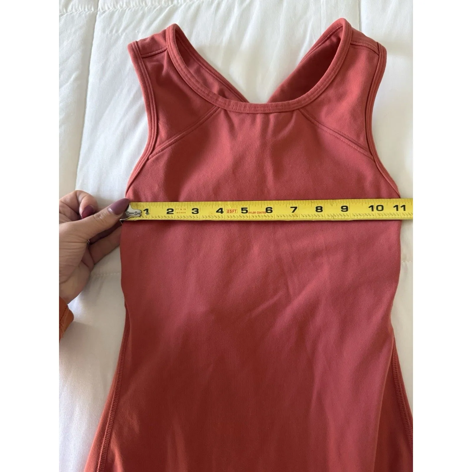 Lululemon Picnic Play Dress 2 Small BRKR Brick Rose Full On Luon Midi Fitted Red - Image 8