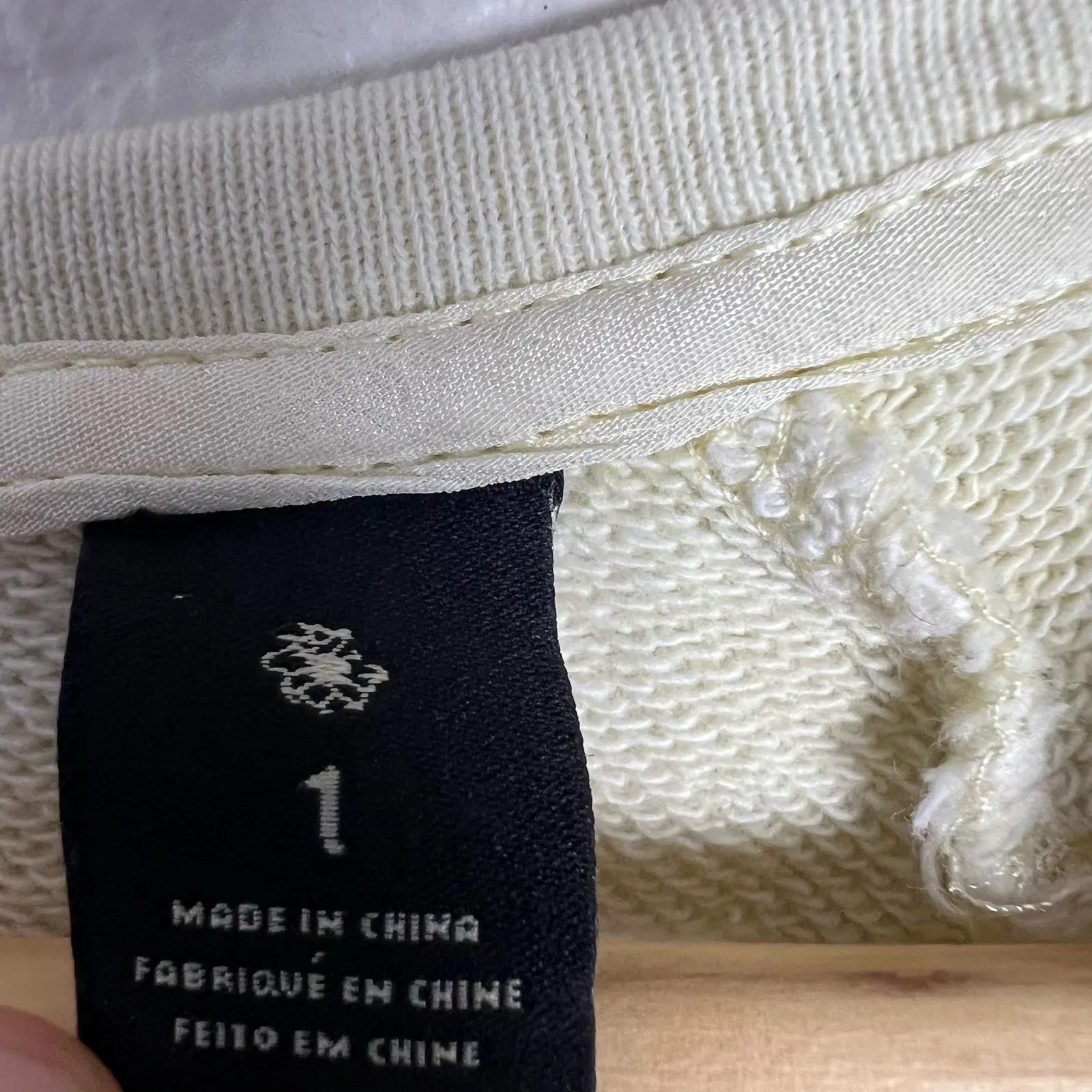 Maison Scotch & Soda Ivory Eyelet 3/4 Sleeve Pullover Crewneck Sweater Size S - Image 7