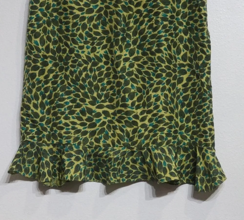 Alice & Trixie Yellow Leaf Silk Ruffle Hem Skirt Sz 6 NWOT - Image 3