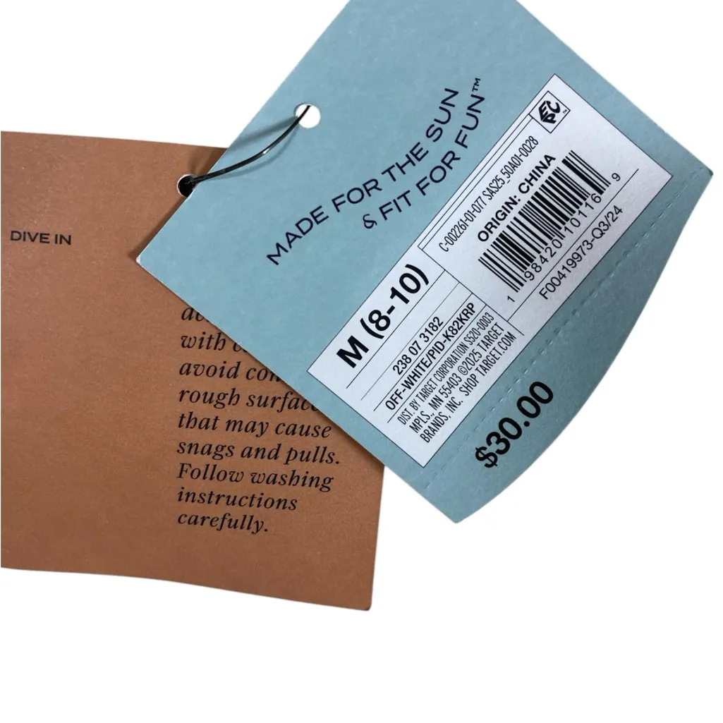 Shade & Shore Women’s M (8/10) white knitted beach coastal swim coverup pants - Image 5