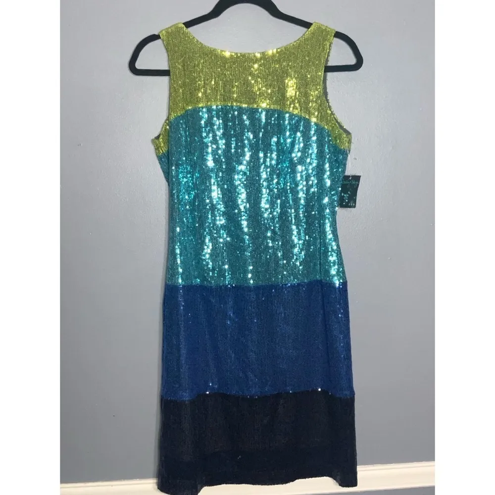Gabby Skye Sequins Sleeveless Zip Back Mid Thigh Party Stretchy Prom Dress 4 NWT - Image 5