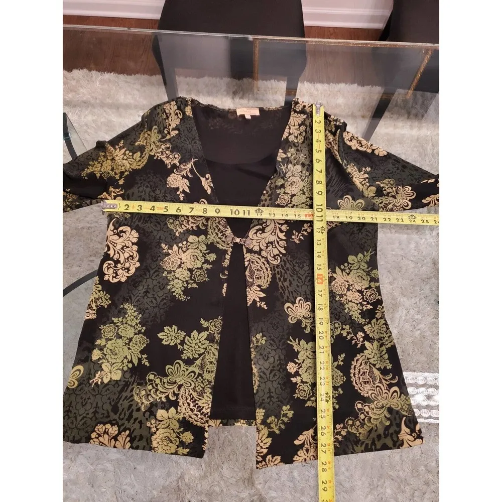 Choices Women's Multicolor Long Sleeve Dressy Tunic Shirt Top Blouse Size 1X - Image 12