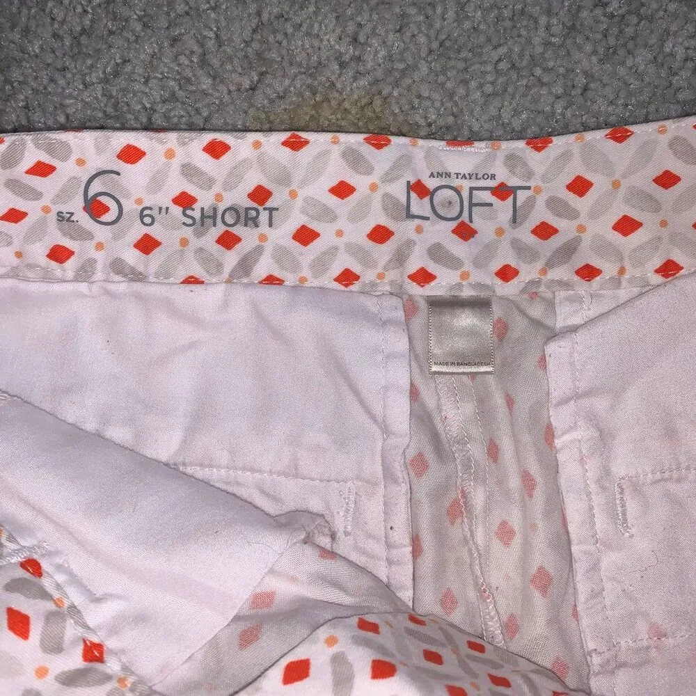 Loft  6” Orange Diamond Shorts 6 - Image 5