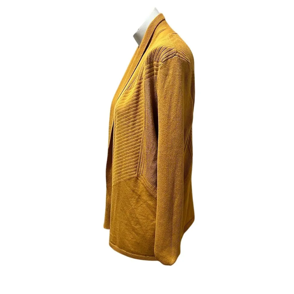 89th & Madison Women's M Yellow Knit Cardigan Long Sleeve Sweater Size M - Image 7