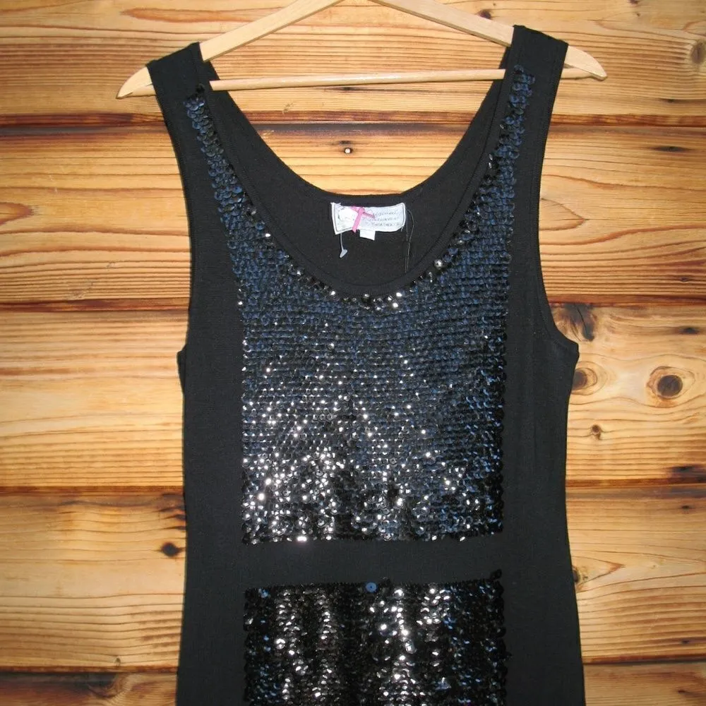 NWT Yoana Baraschi Black Sequin Fitted Knit Dress - Image 4