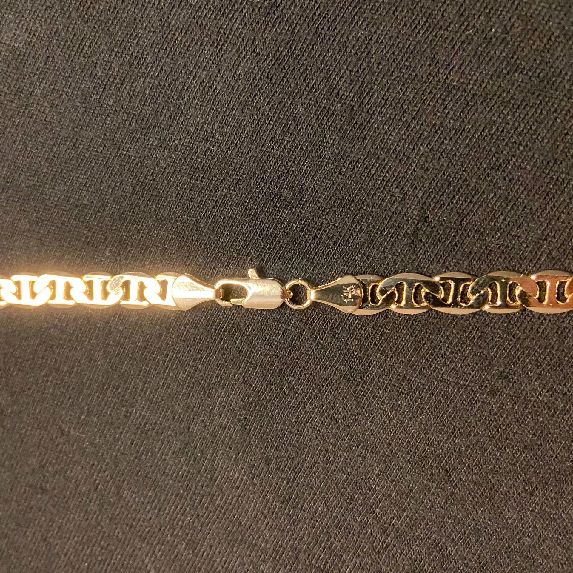 Gold Chain Mariner Link 20in 6mm Necklace - Image 3