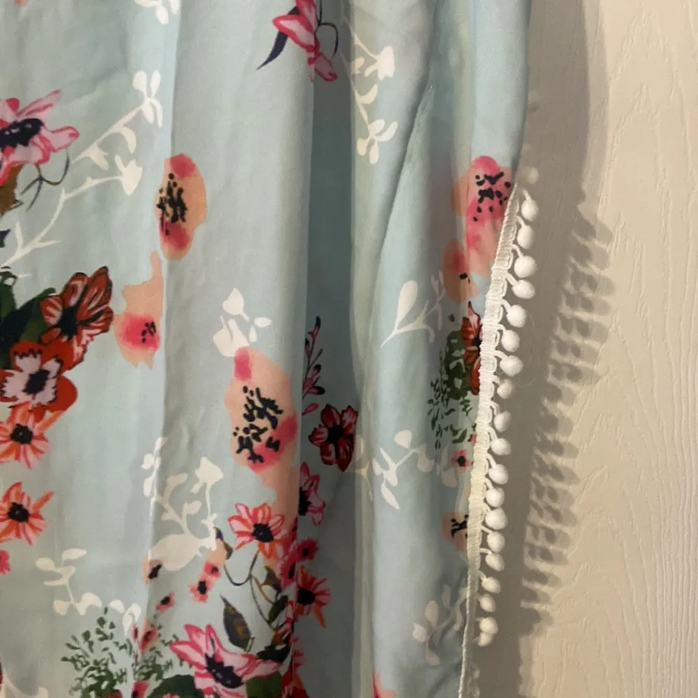 Adreamly Women's Pom Pom Trim Kaftan Chiffon Swimwear size S - Image 5