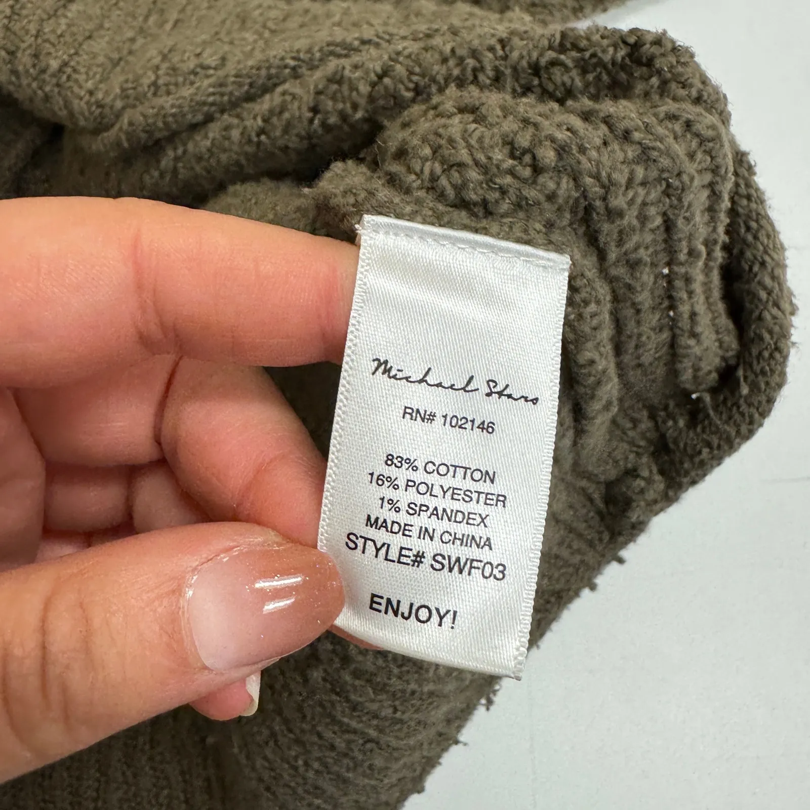 Michael Stars Mock Neck Chunky Knit Sweater Olive Green Size S - Image 7