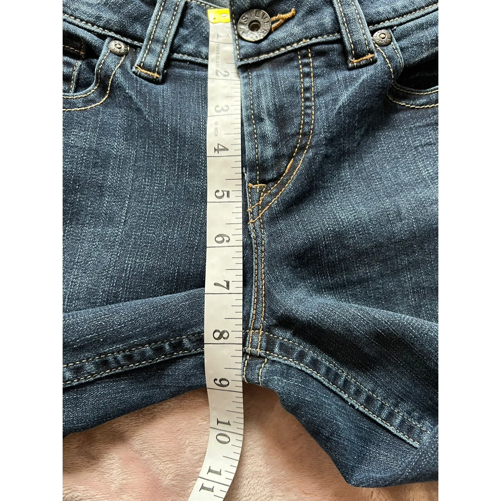 Silver Jeans Suki Capri Womens Size 27 Dark Wash Stretch Mid Rise Blue Denim - Image 9