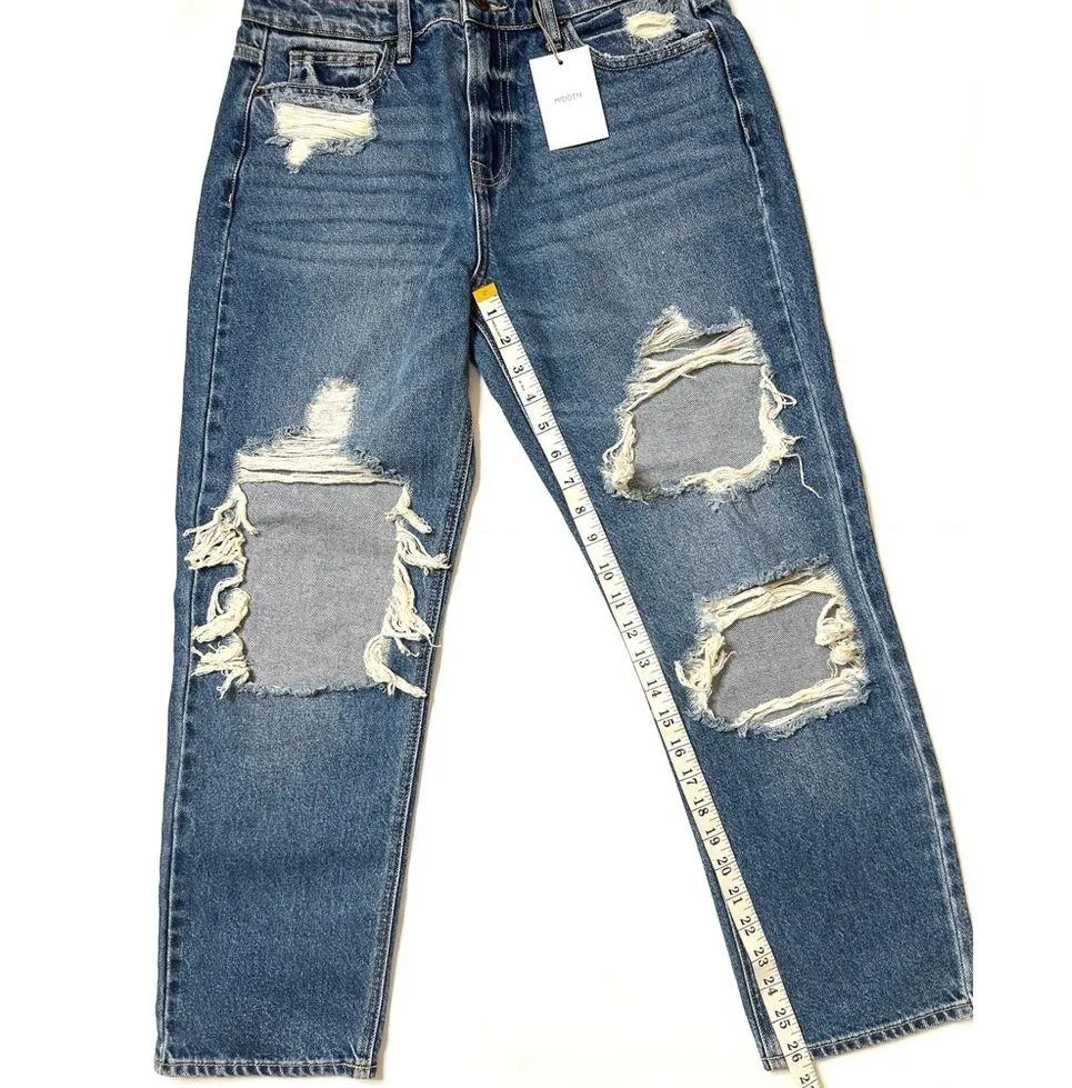 Hidden Bailey Boyfriend Denim Dark Wash Destructed Jeans Sz 29 Women - Image 7