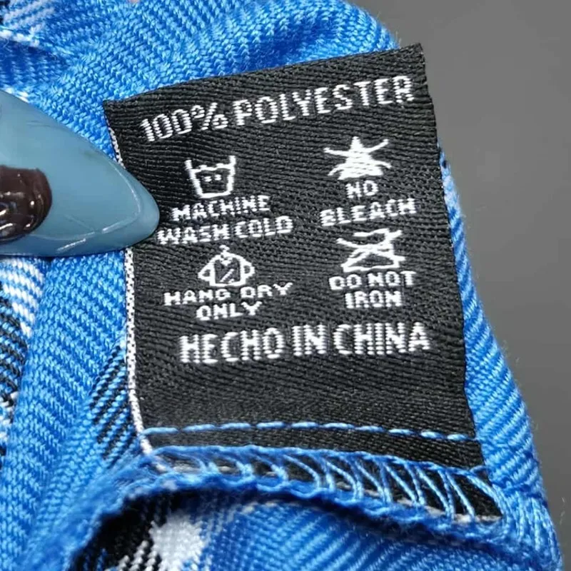 Dixxon Women's Brentwood Blue Flannel Crop Top Long Sleeve Plaid Size 2X NWT - Image 4