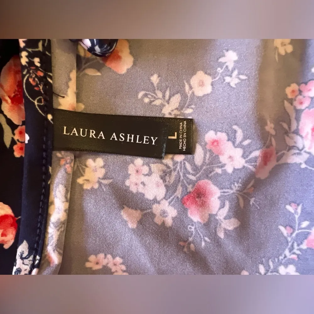 Laura Ashley Women Camisole Top Multicolor Floral Spaghetti Strap V-Neck Size L - Image 12