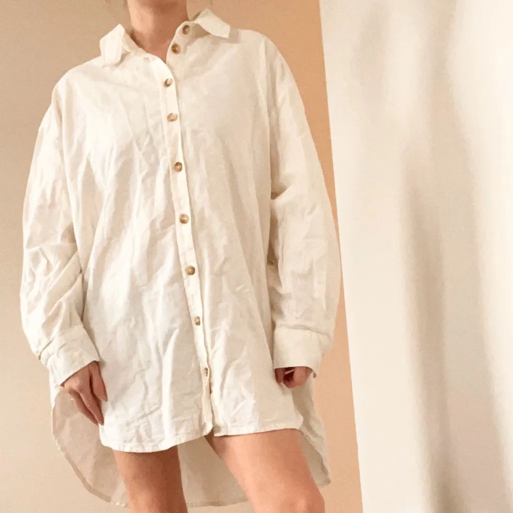 Bali  White Linen Button Down Tunic - Image 4