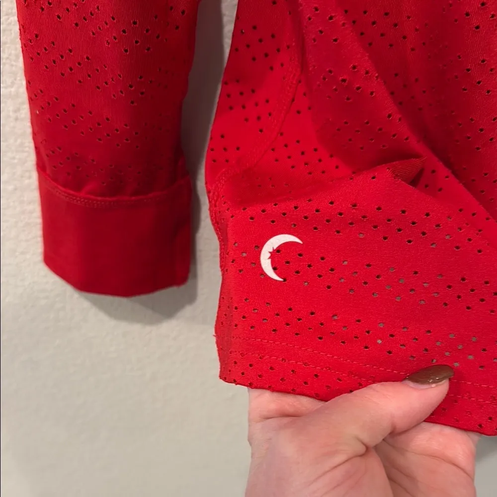 Zyia Active Perforates Chill Red Long Sleeve Top Large - Image 6