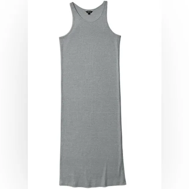 Allbirds The Ribbed Maxi Fall Dress Racerback Active Stretch Wool Blend S Gray - Image 6