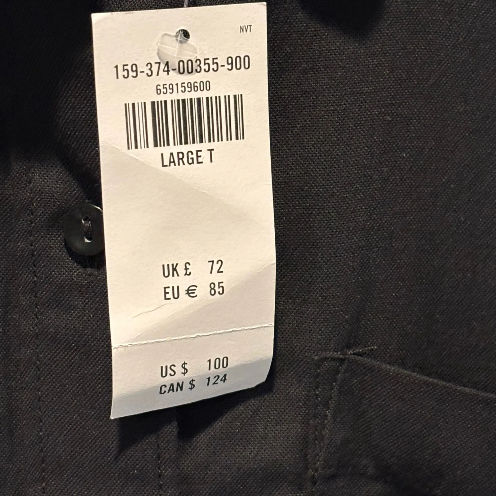 Abercrombie & Fitch NWT Black Midi Shirt Dress - size Large Tall - Image 7