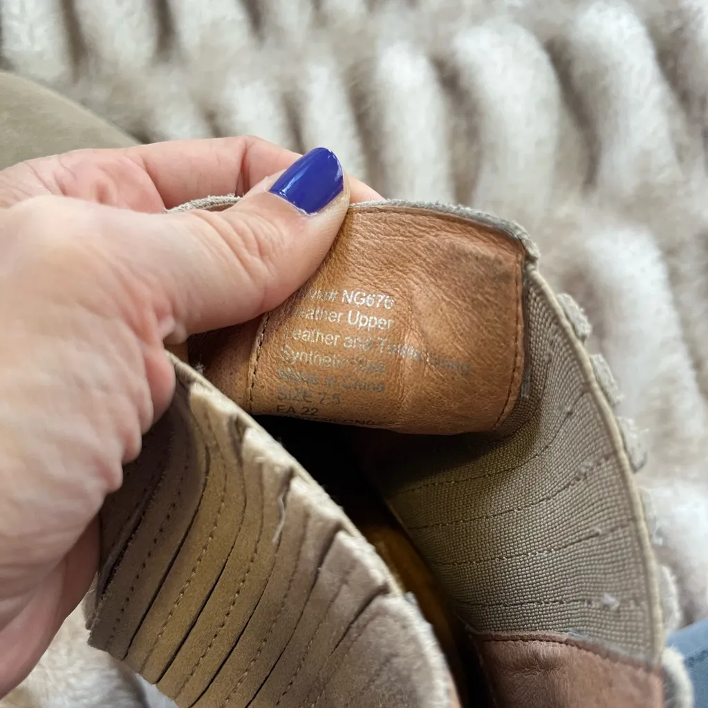 Madewell Tan Suede Western Ankle Boots - Image 5