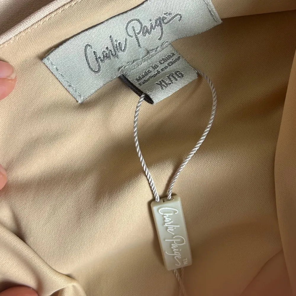 NWOT Charlie Paige Blush Pale Pink Ruffle Mini Dress Formal Wedding Guest XL - Image 3