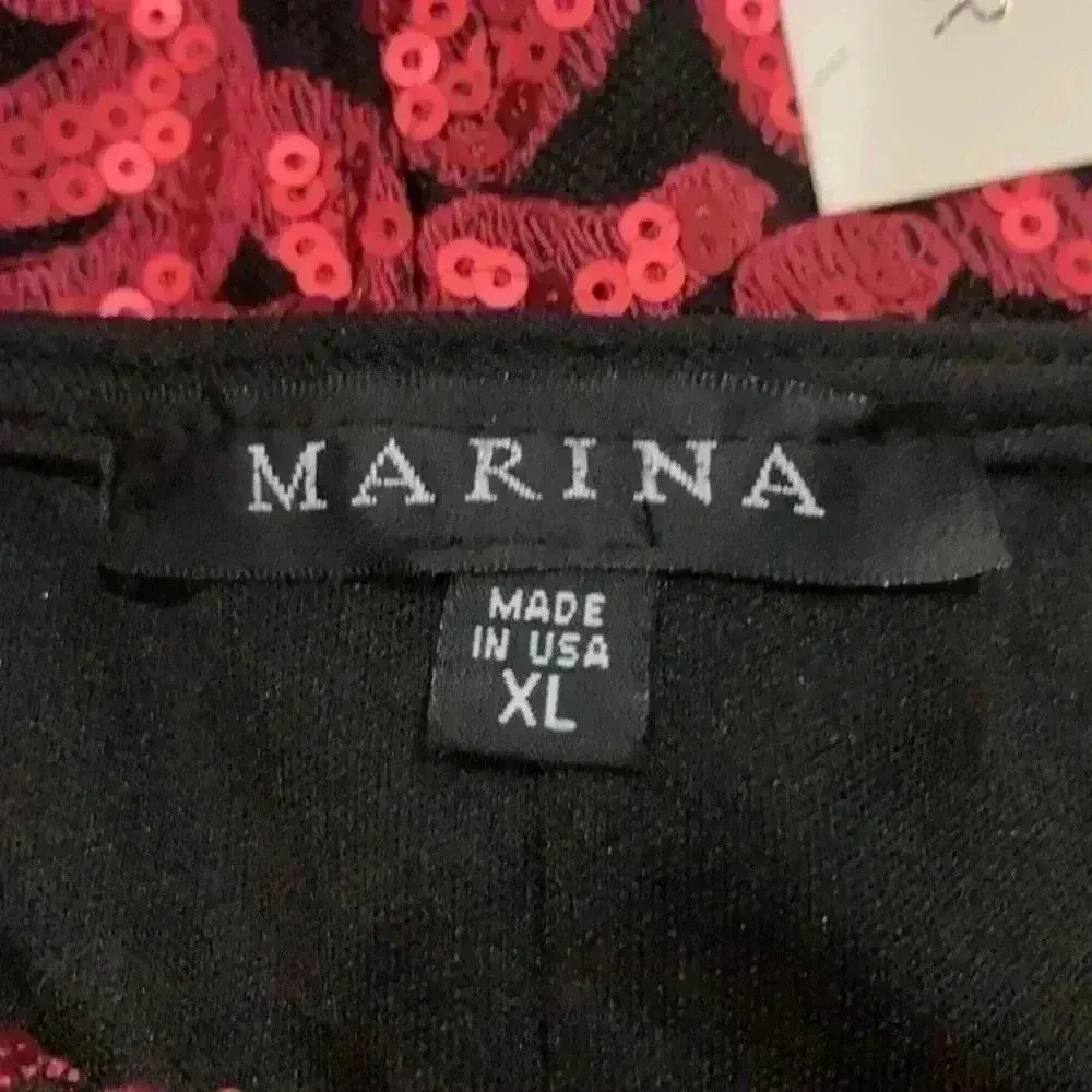 New with tags Boston proper marina Red and Black Sequin Swirl Mesh Blouse Size XL - Image 5