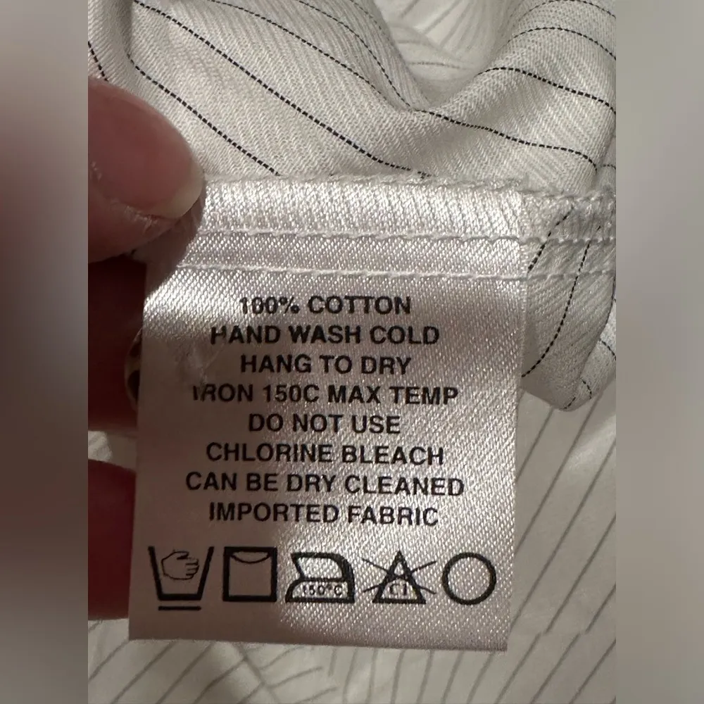 Farinaz Taghavi Mother Pearl Hidden Button Down Collared Extra Long Cuff… Size 14 - Image 13