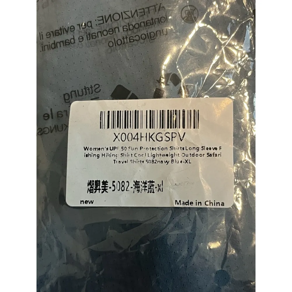 Kaliq Boutiq Button Down Hiking Shirt Womens XL Blue Long Sleeve Wicking Mesh - Image 11