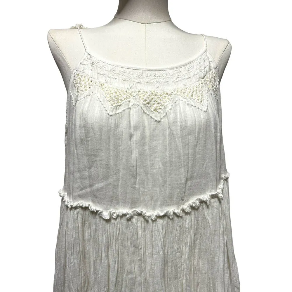 Talisman Raja Maxi White Dress Size Small Bohohemian Summer Beach Vacation Maxi - Image 5
