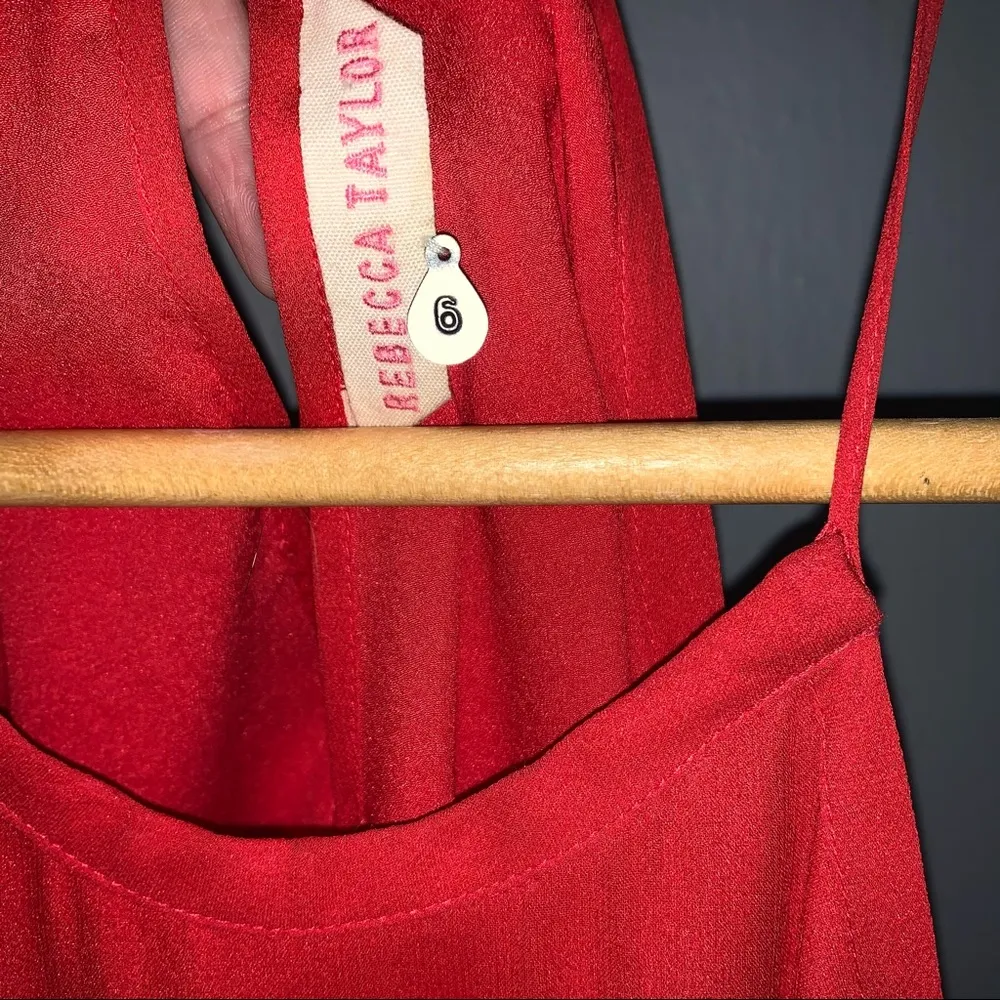 Rebecca Taylor red silk chiffon dress - Image 7