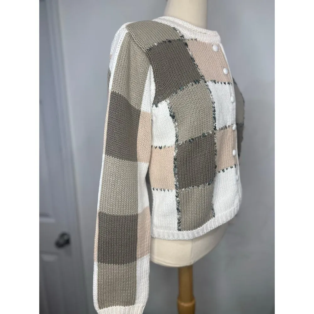 Vintage 90s Dress Barn Knit Cardigan Cottage Core Small Petite - Image 4