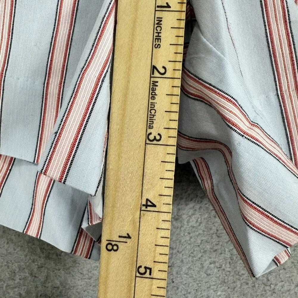 Loft shorts women 0 blue red striped ruffle accent stretch nautical beach resort - Image 3