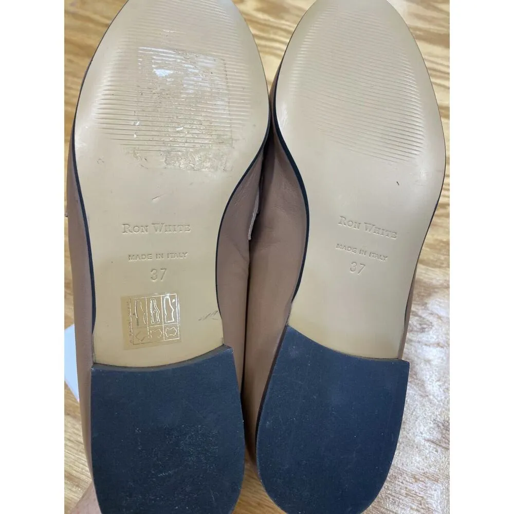 Ron White Kadesha Loafers Shoes Women's 37 Brown Leather Chain Slip - Image 6