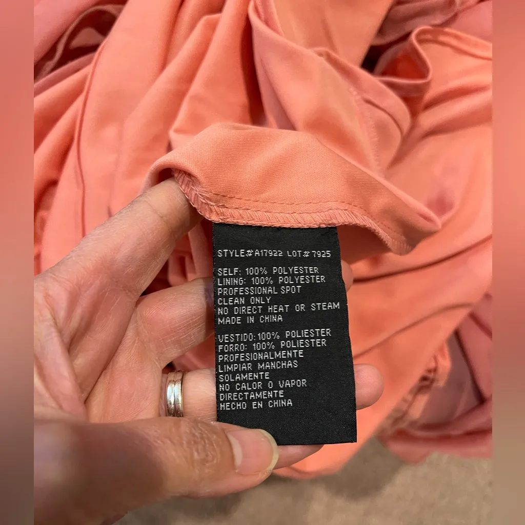 BETSY & ADAM Cut-out Sides A-line V-neck Beading Prom Long Deess - Image 11