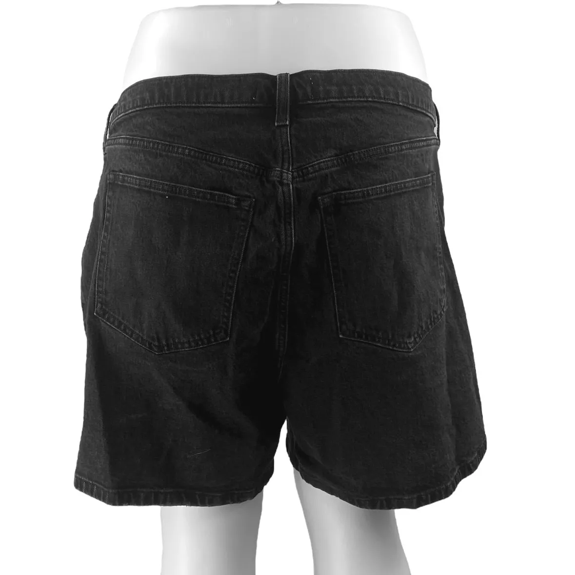Abercrombie & Fitch The 7" Dad Womens' Black High Rise Denim Jean Shorts Size 36 - Image 3