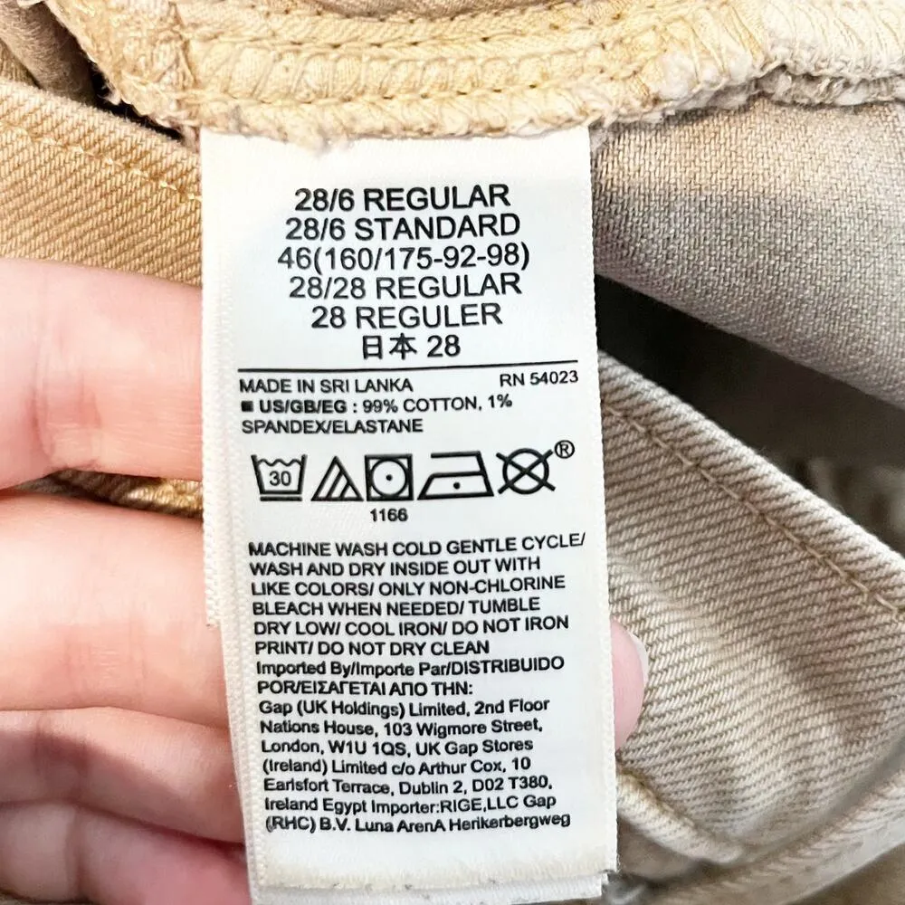 GAP '90s Loose Mid Rise Relaxed Straight Leg Jeans Sand Khaki Tan 28 / 6 - Image 4