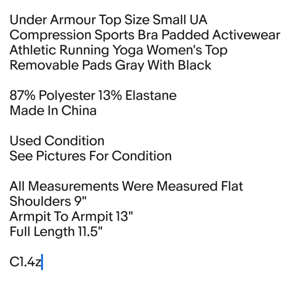 Top Size Small UA Compression Sports Bra Padded Activewear Athletic - Image 2