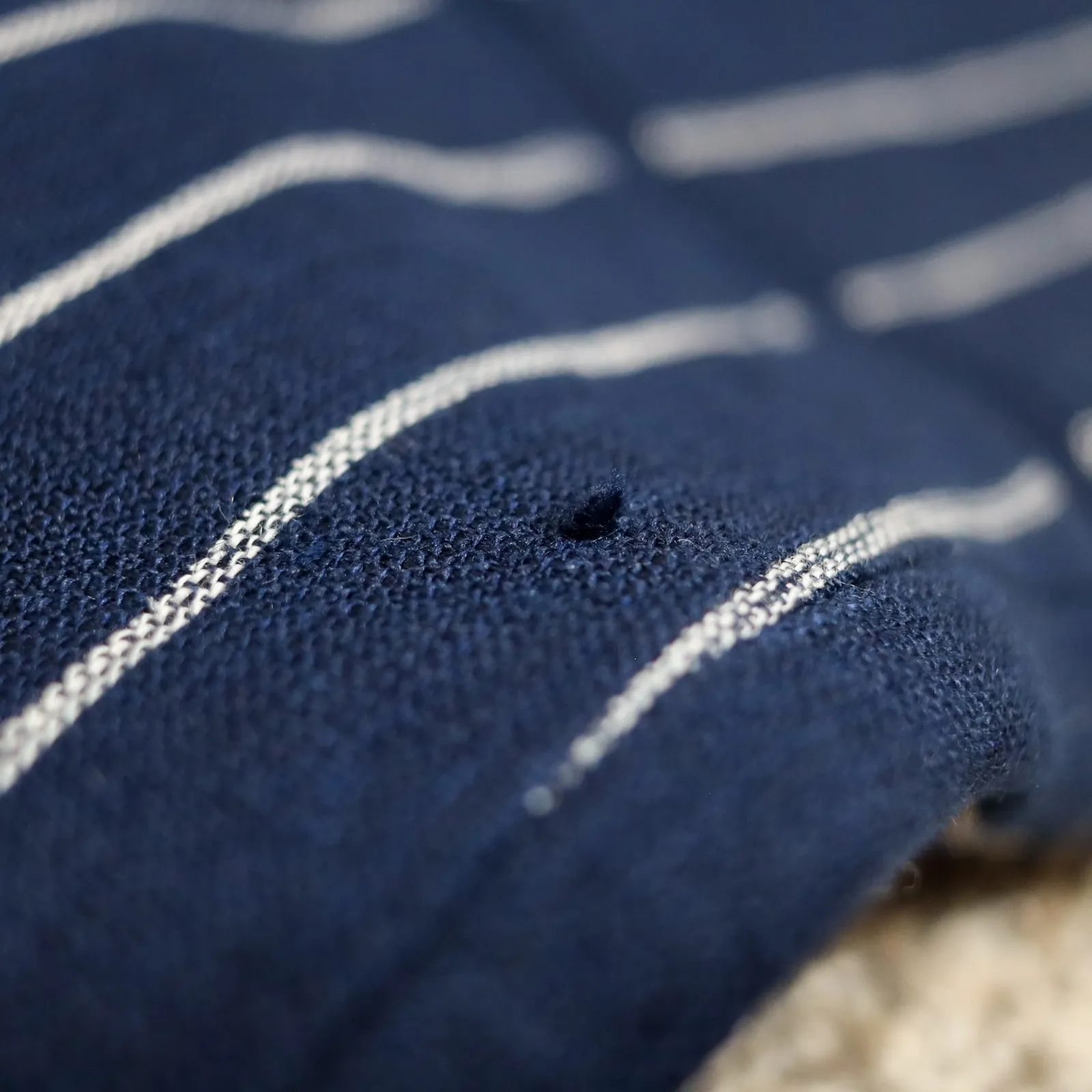 Polo Ralph Lauren Women's Double Breasted Pinstripe Linen Blazer Size 12 Navy - Image 13