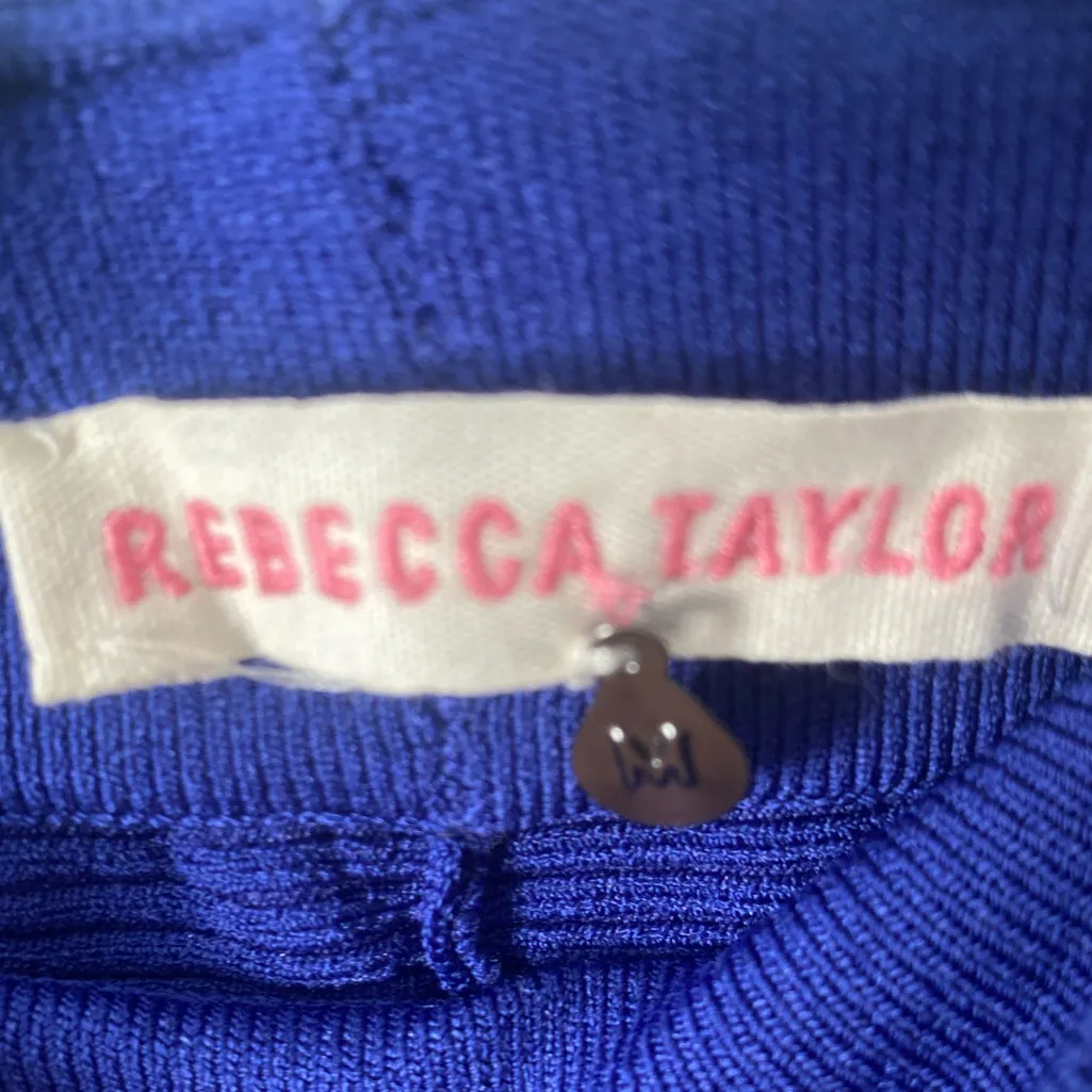 NWT Rebecca Taylor Ribbed Knit Skirt High Waist Full Circle Skater M Cobalt Blue - Image 5