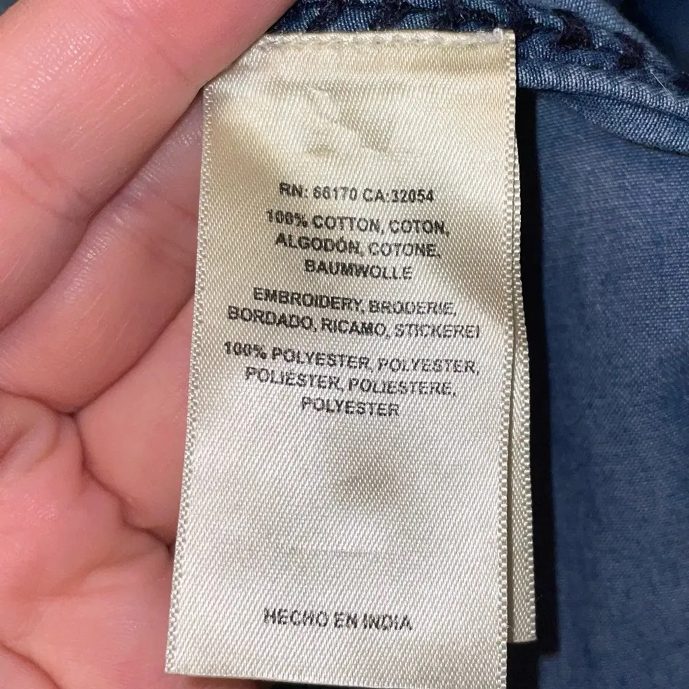 Holding Horses Chambray Button Up with Embroidery Detail Size 2 - Image 7