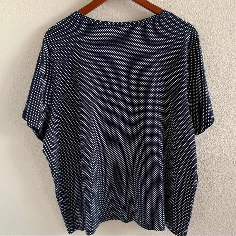 Tommy Hilfiger Plus Size Polka Dot Blue Tee Classic Tee T-Shirt Trendy Basic 2X - Image 2