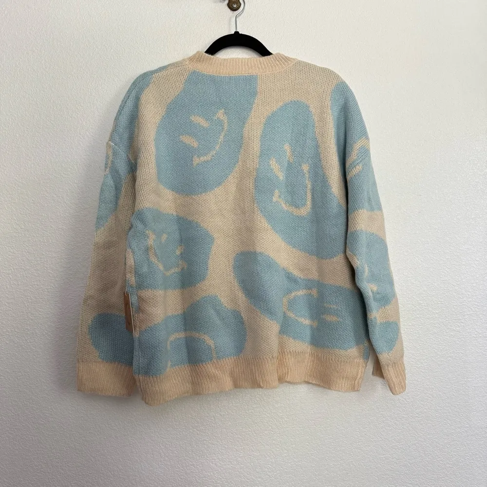 NWT Bailey Rose Wavy Smile Crewneck Knit Sweater Blue XS - Image 6