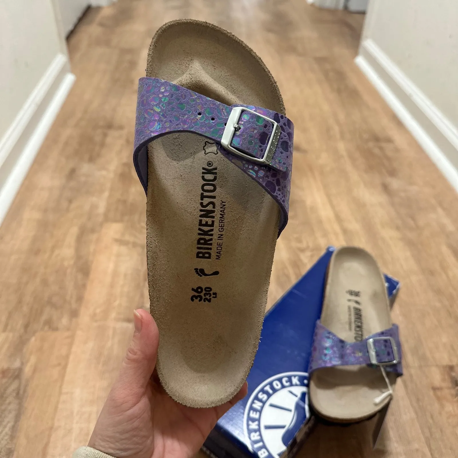 Birkenstock | NEW Madrid BS Metallic Stones Purple Slides Sandals, 36 EU/ 5.5 US - Image 3