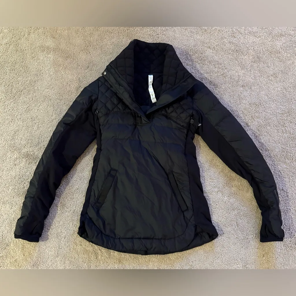 2012 Lululemon What The Fluff Pullover Jacket Coat Black Size 4 | Rare Find - Image 11